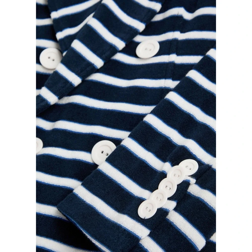 Veronica Beard Ortiz Nautical Striped Terry Knit Blazer Jacket Medium NWT